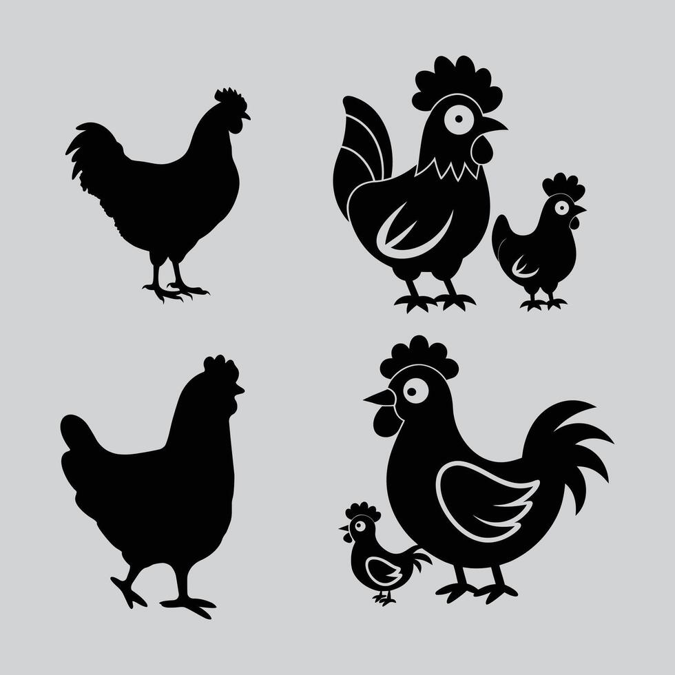 Chicken Illustration for Stickers vector