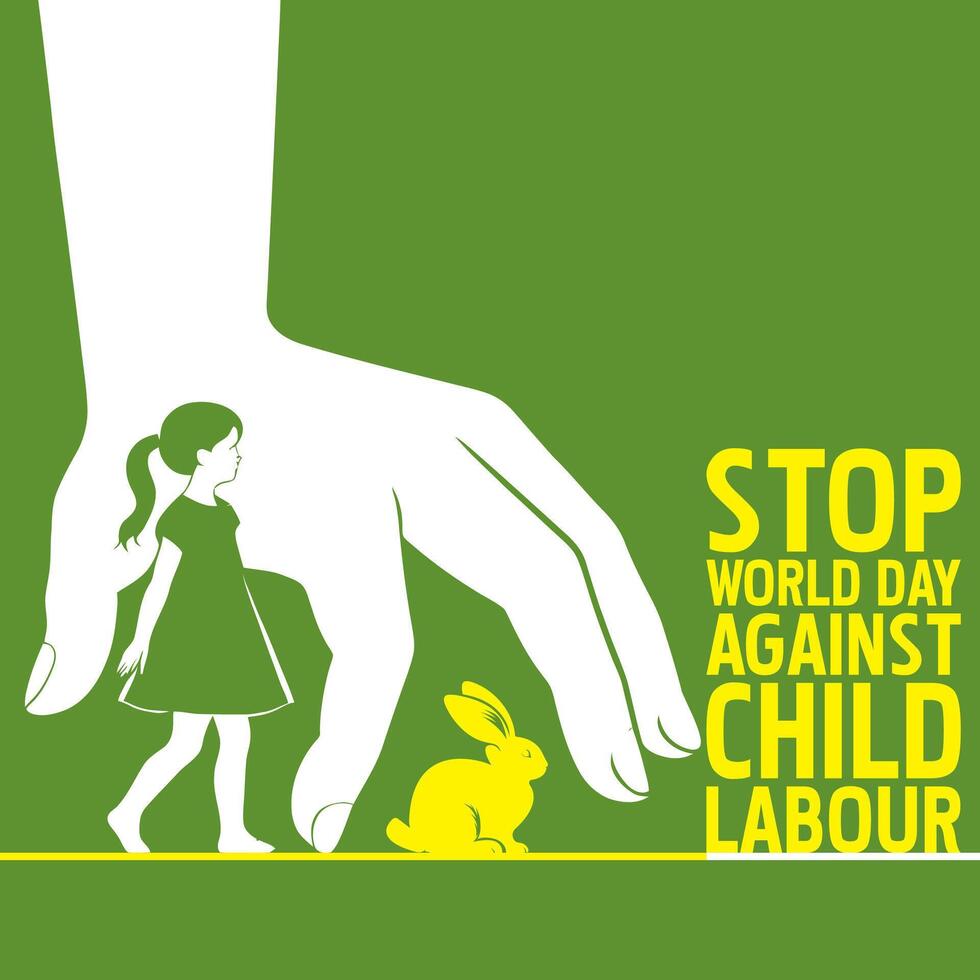 WORLD DAY AGAINST CHILD LABOUR DESIGN CONCEPT vector