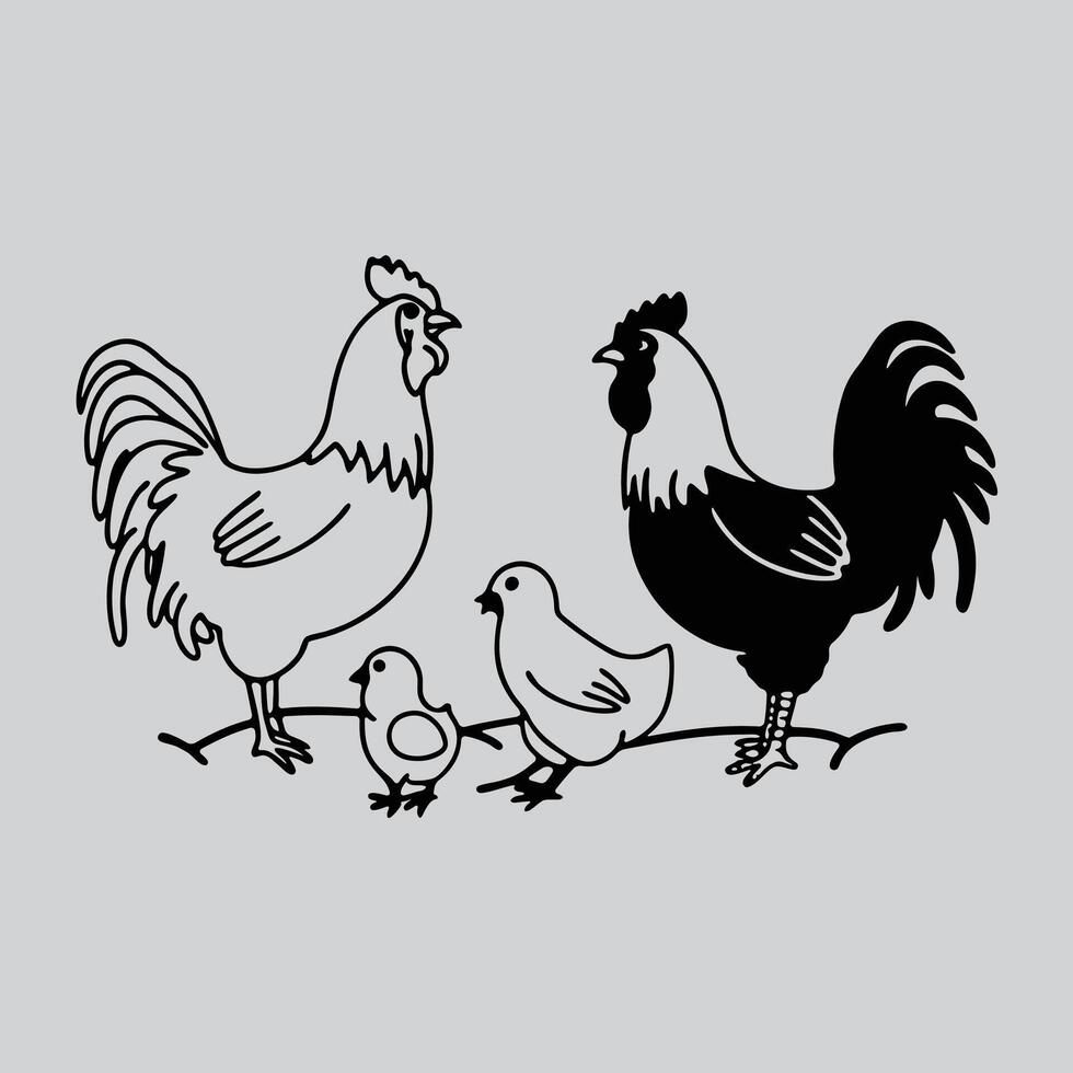 Chicken Silhouette for Marketing Materials vector
