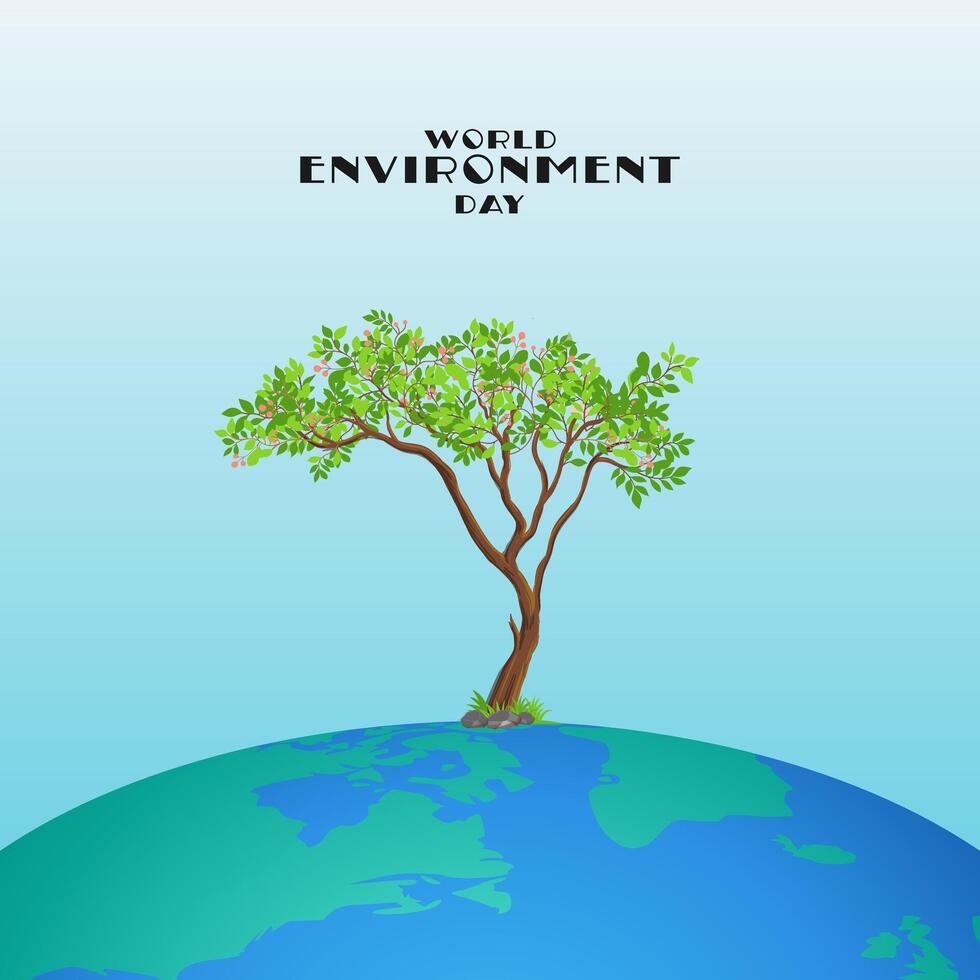 World Environment Day, campaigns on the importance of protecting nature vector