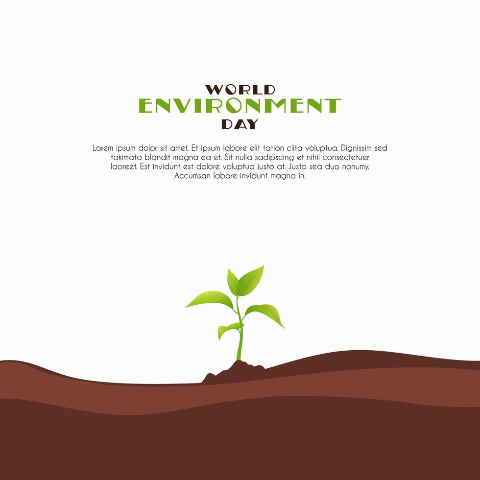 5th june Happy World Environment Day poster design. Pollution free environment vector