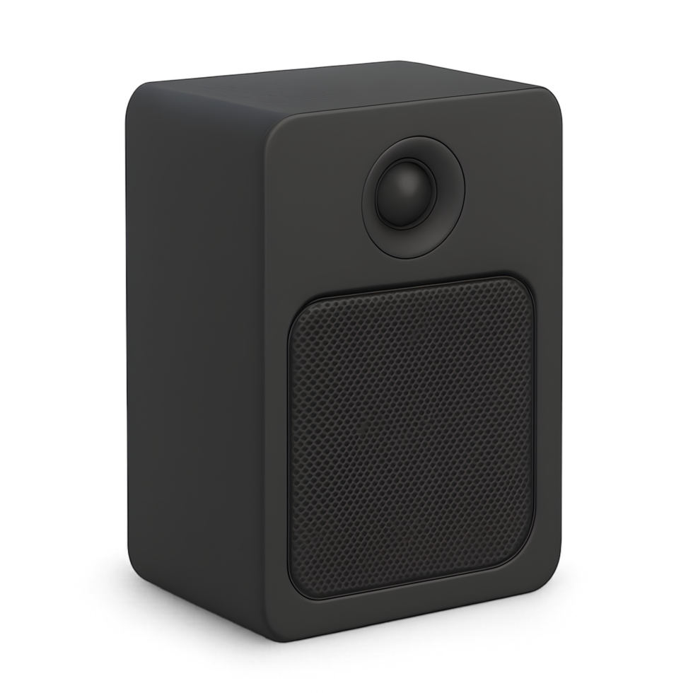 Transparent speaker design showcasing modern technology in a minimalistic background product close-up view png