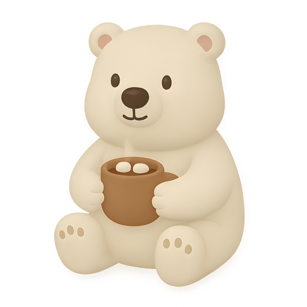 3d render of cute bear with transparent background cozy setting playful animal design for child-friendly environments png