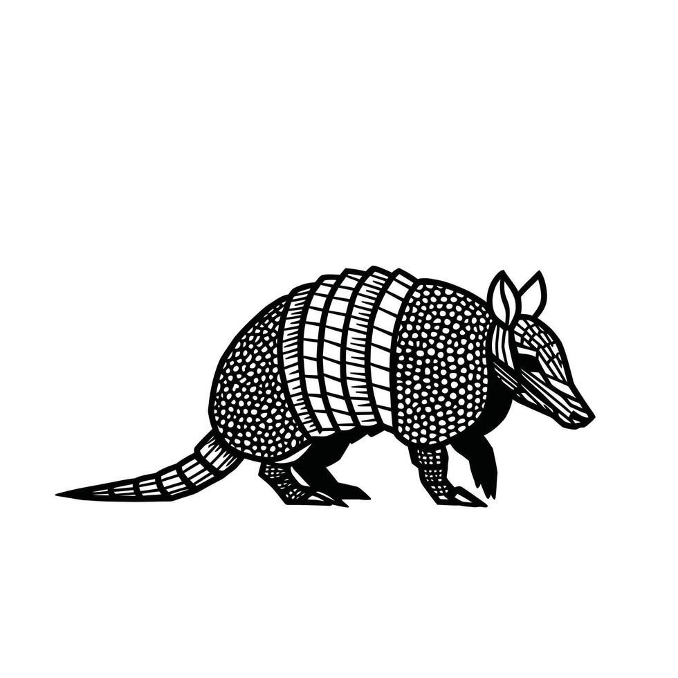 Logo design of an armadillo with a creative pattern in its body vector