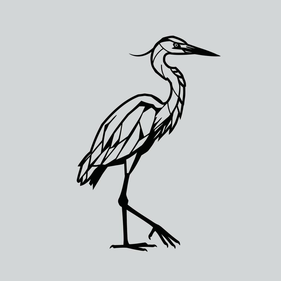 Heron logo design vector