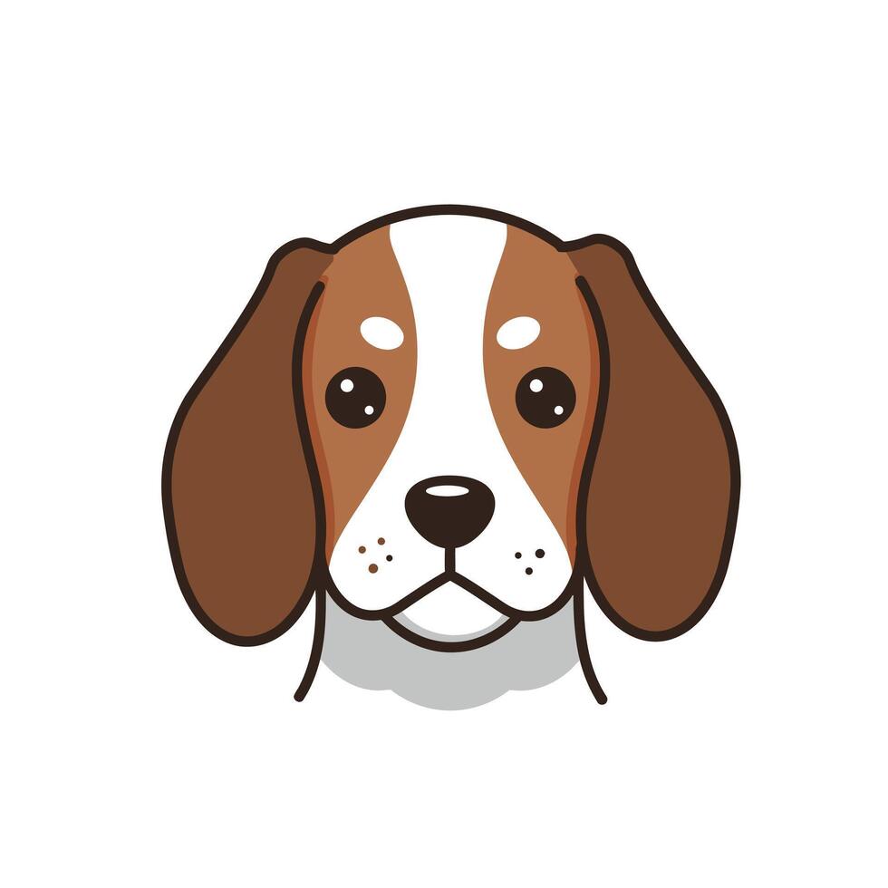 Dog head with brown and white fur logo design vector