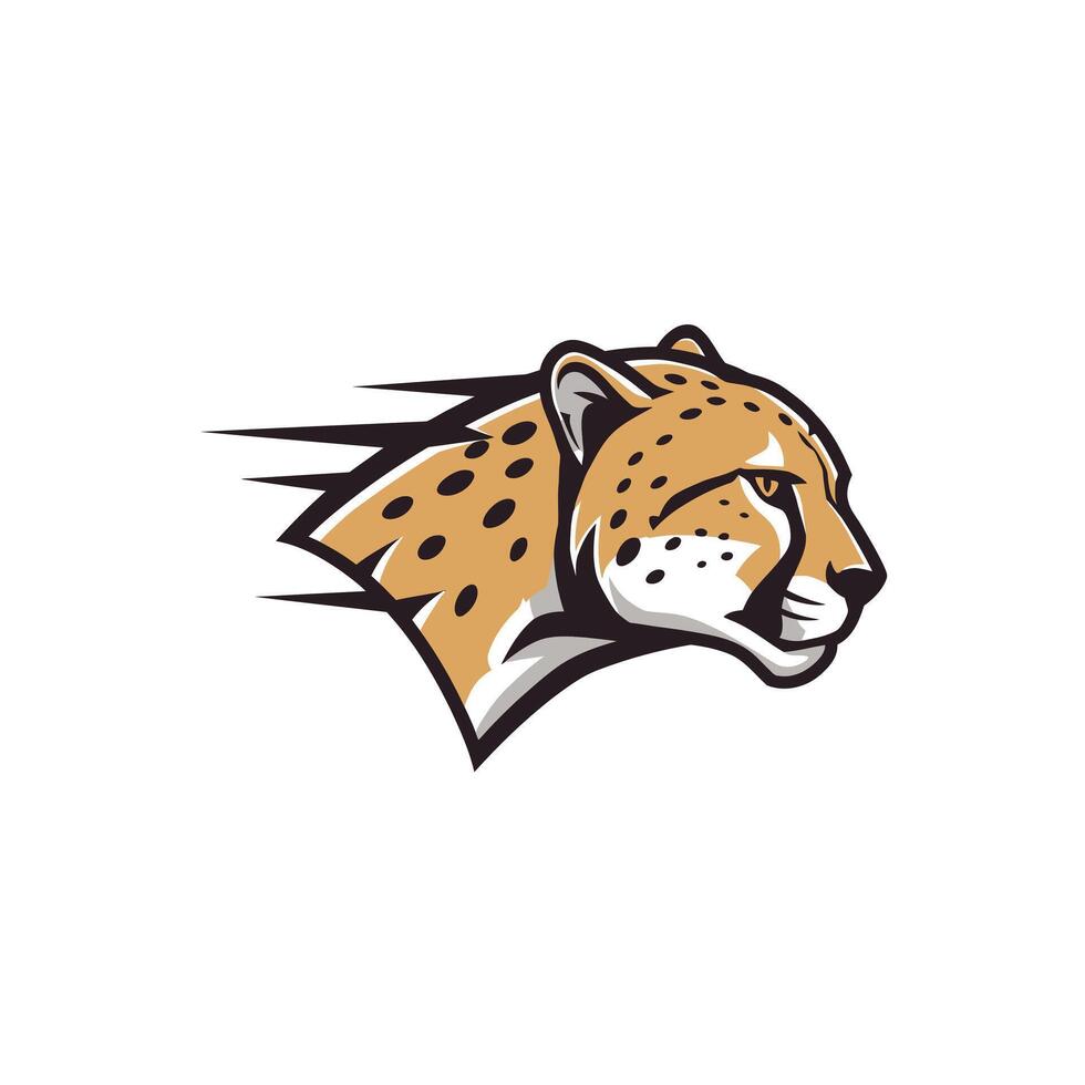 Cheetah head logo design vector