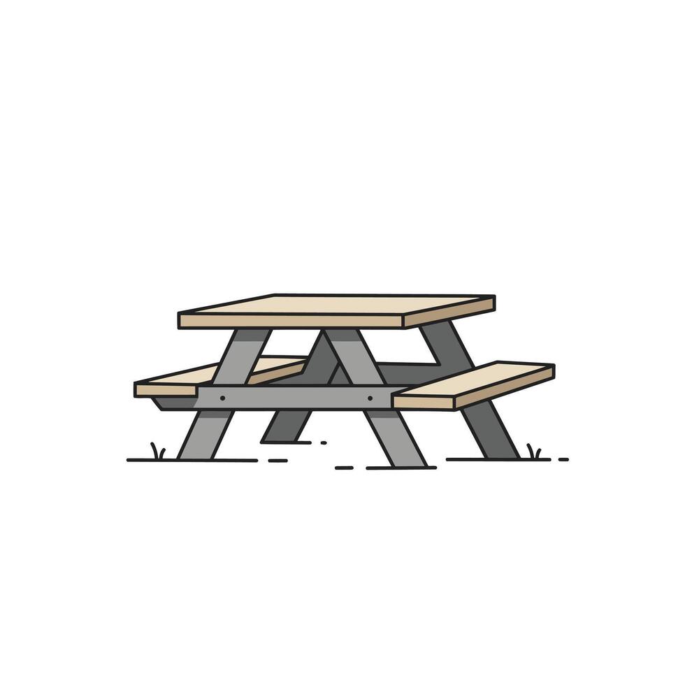 Picnic table logo design on a white background vector