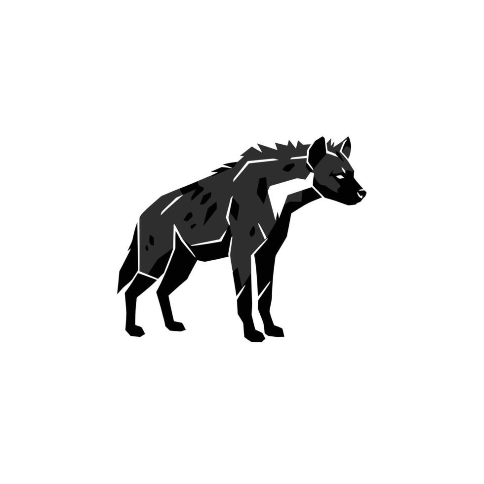 Black and white hyena logo design on a white background vector