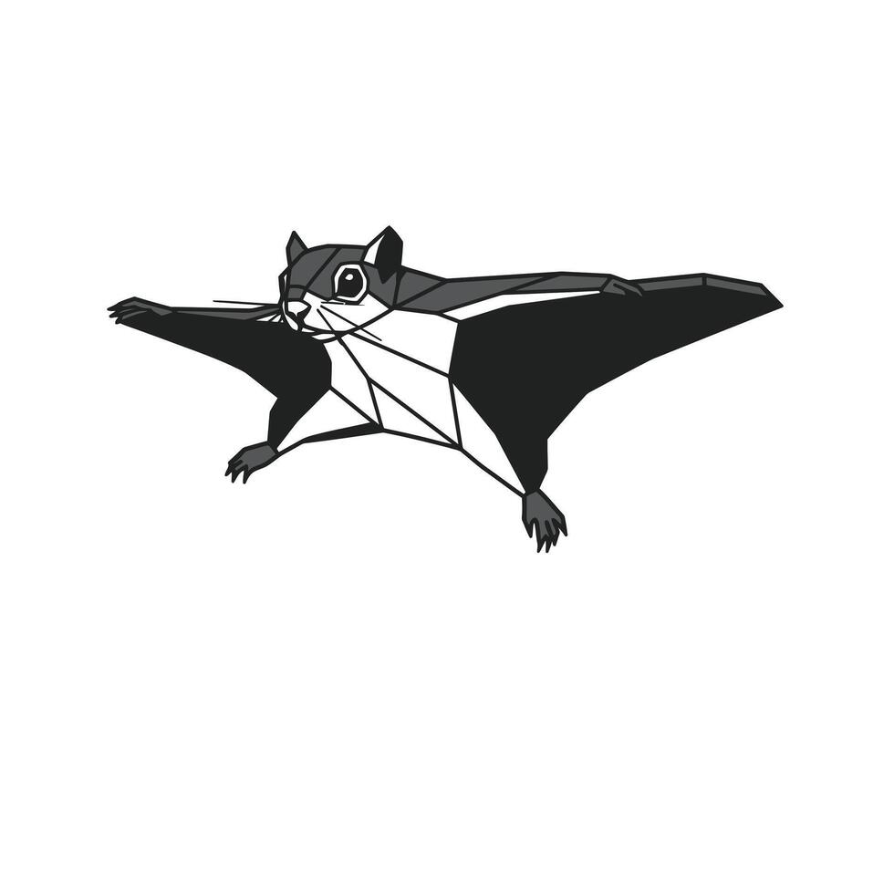 Flying squirrel geometric logo design vector