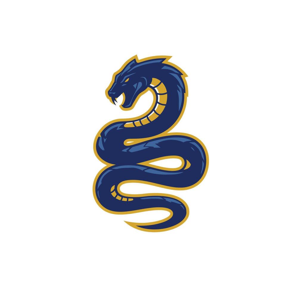 Blue and yellow snake logo design vector