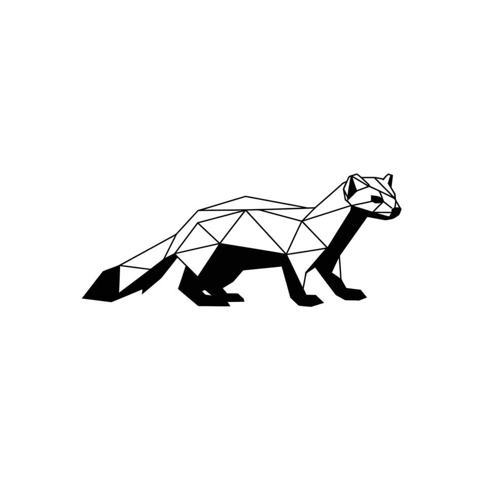 Geometric logo design of a badger vector