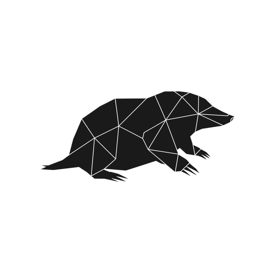 Rat geometric logo design vector