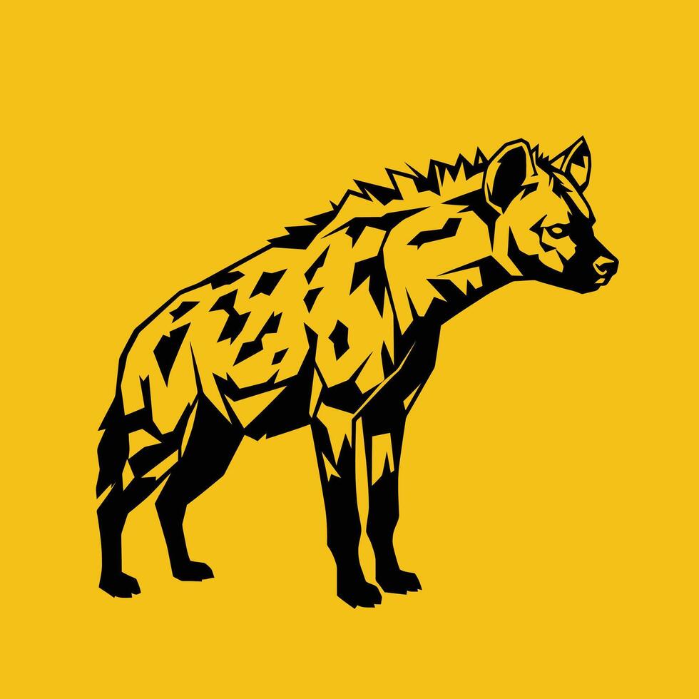 Hyena logo design on a yellow background vector