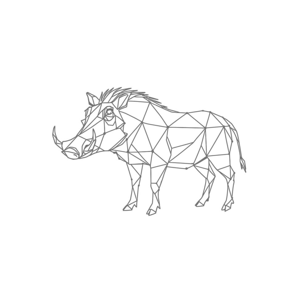 Warthog geometric logo design vector