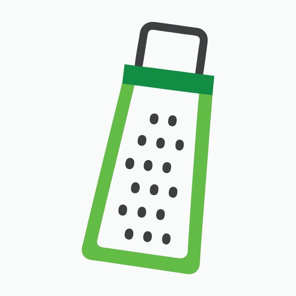 Flat Grater with Green Handle vector