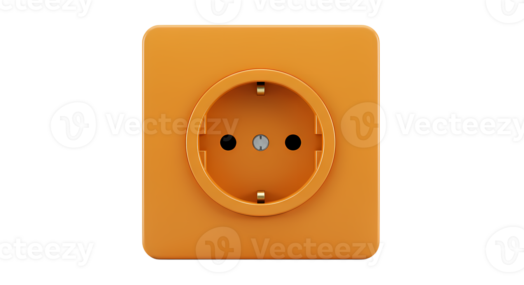 An orange electrical outlet with a hole in the middle png