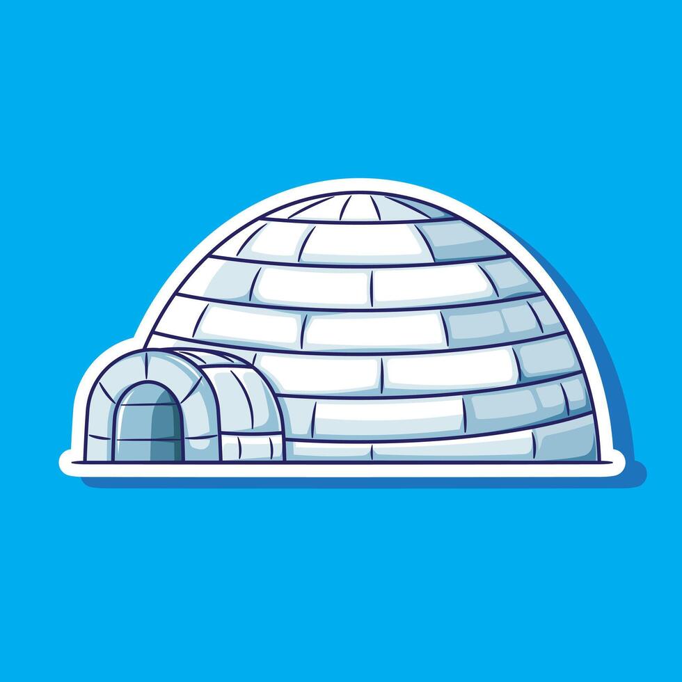 Drawn Igloo icehouse graphic design in winter season suitable use for element, sticker, and others event vector