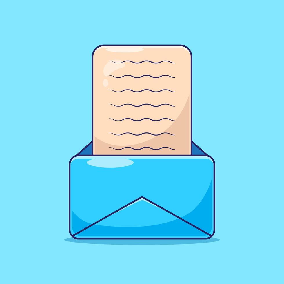 Flat design cartoon illustration icon mascot symbol element of letter template with envelope isolated vector