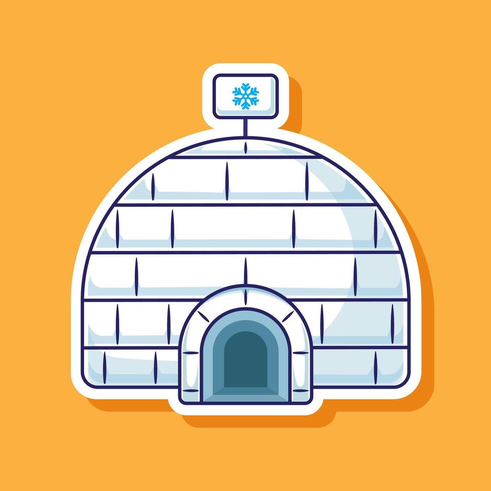 Beautiful igloo icehouse illustration cartoon isolated with flat style concept design vector