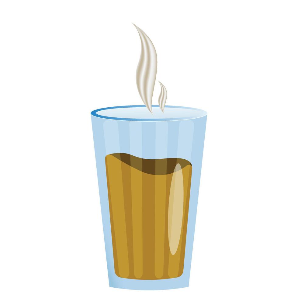 Glass cup of Indian masala chai tea vector