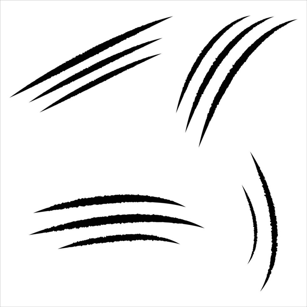 Claw mark silhouette set vector