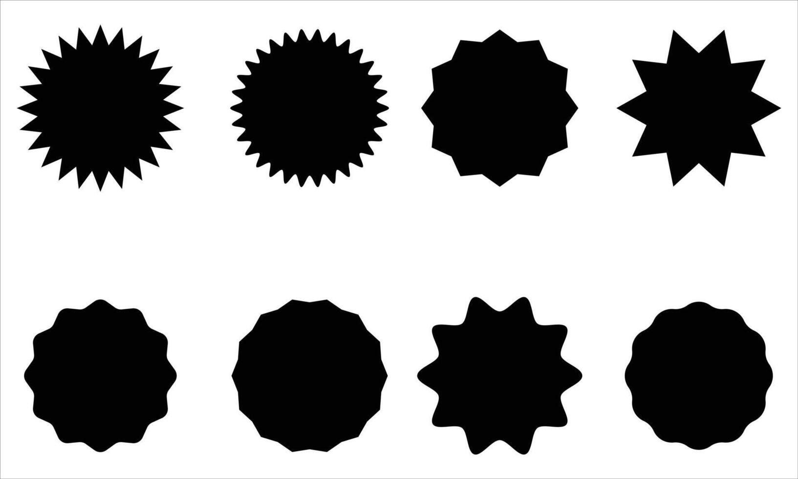 Starburst sticker shapes vector