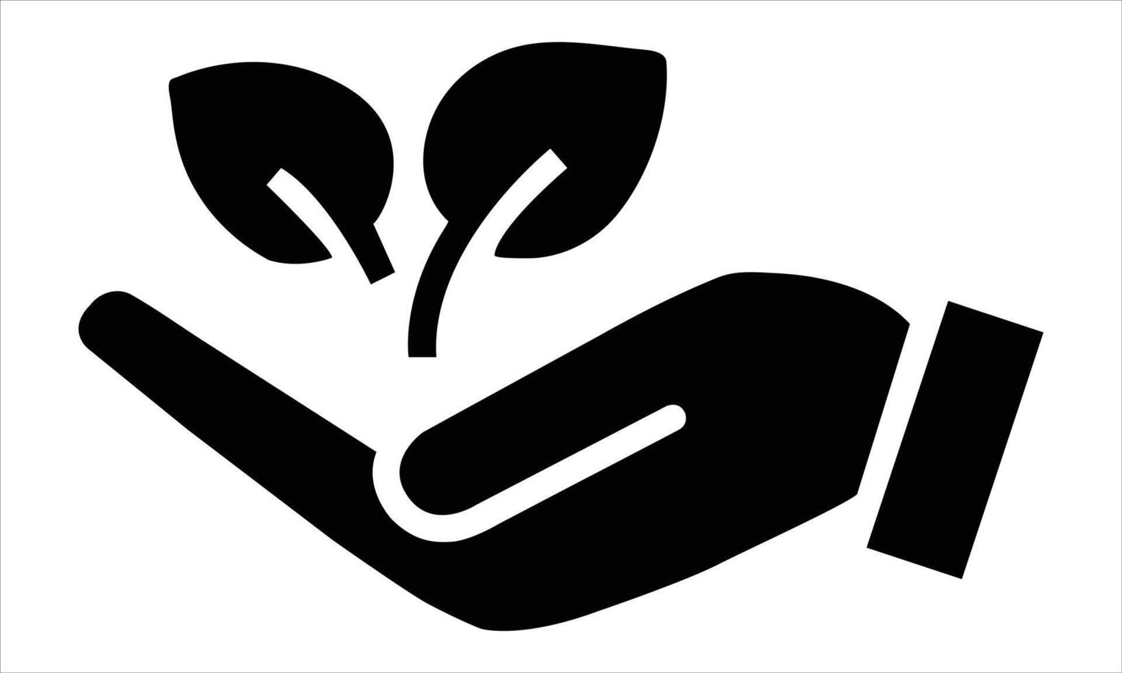 hand holding a plant icon vector