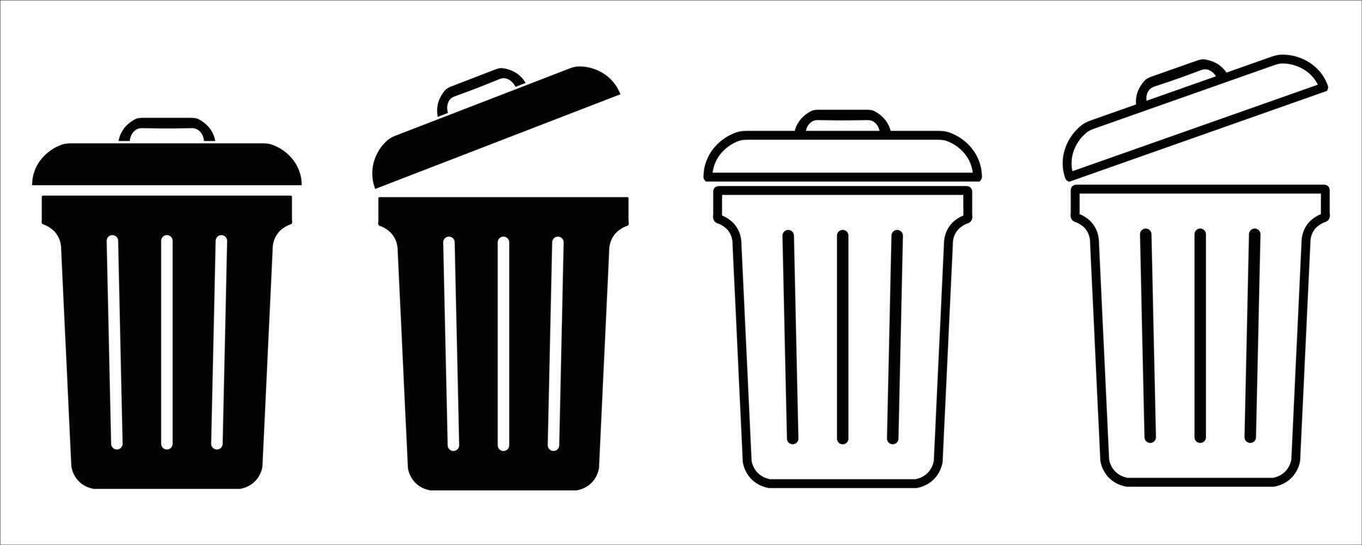 Trash can icon set vector