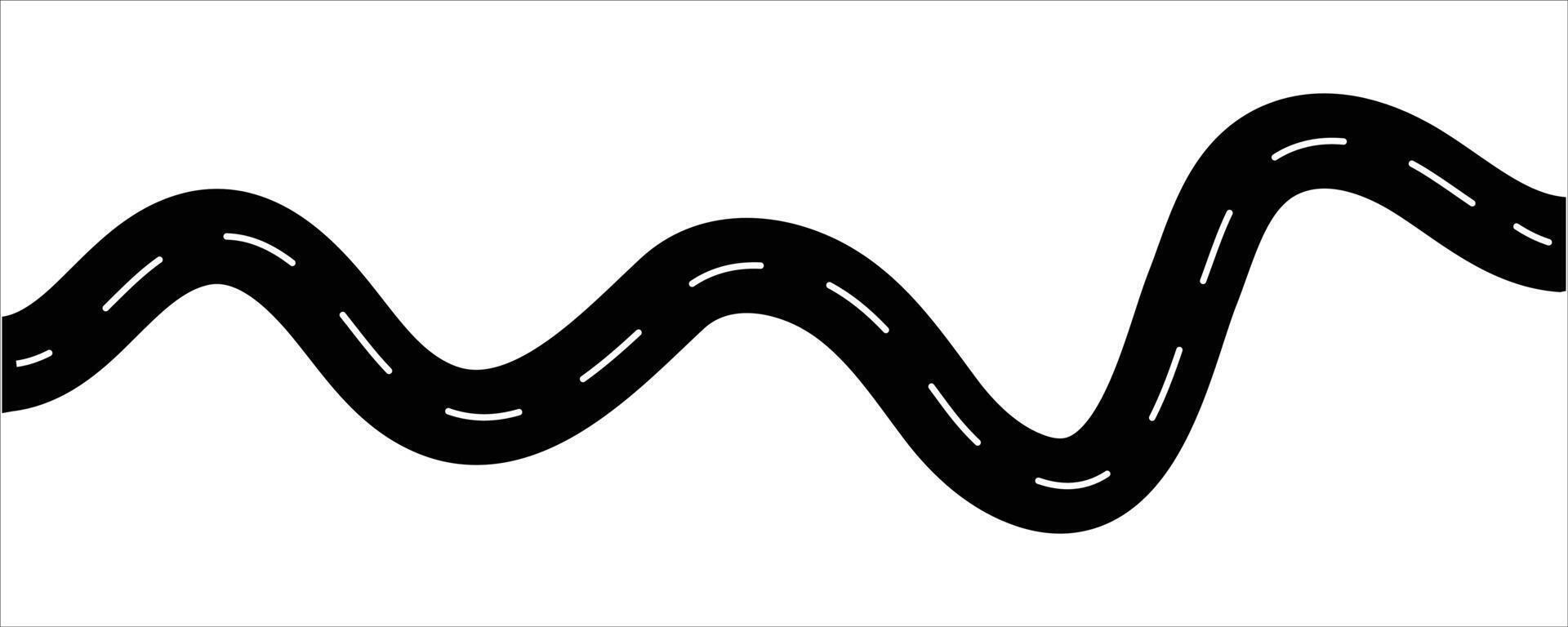 Straight and winding road . Seamless asphalt roads vector