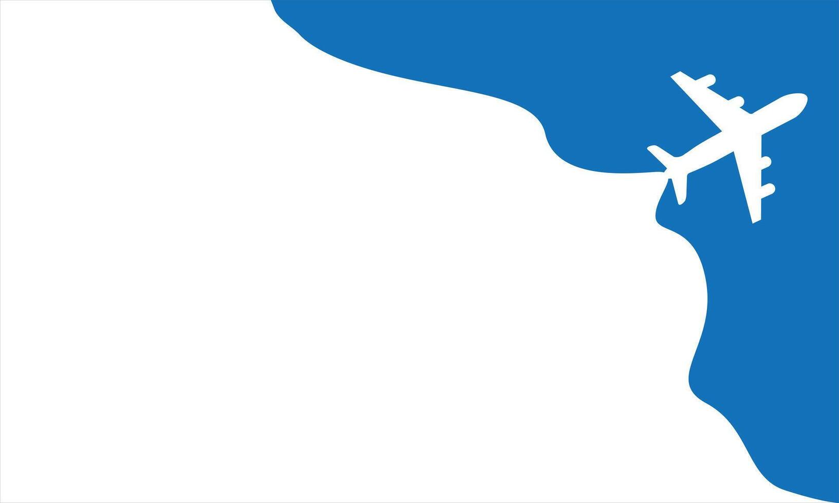 Airplane icon over Abstract blue map background- travel and aviation concept vector