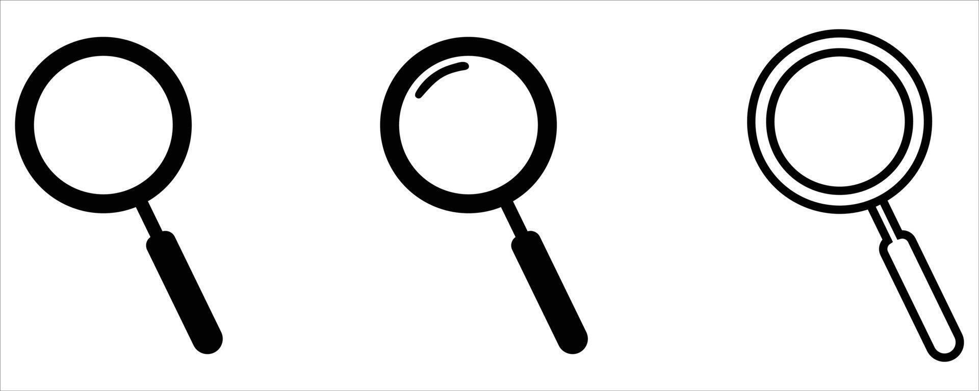 Magnifying glass set vector