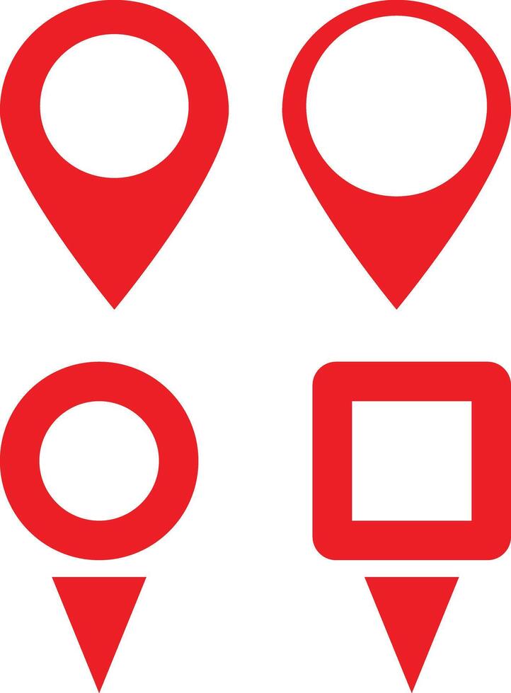Location pointer icon set . Map marker pointer icon . Location pin icon in different shapes . illustration vector