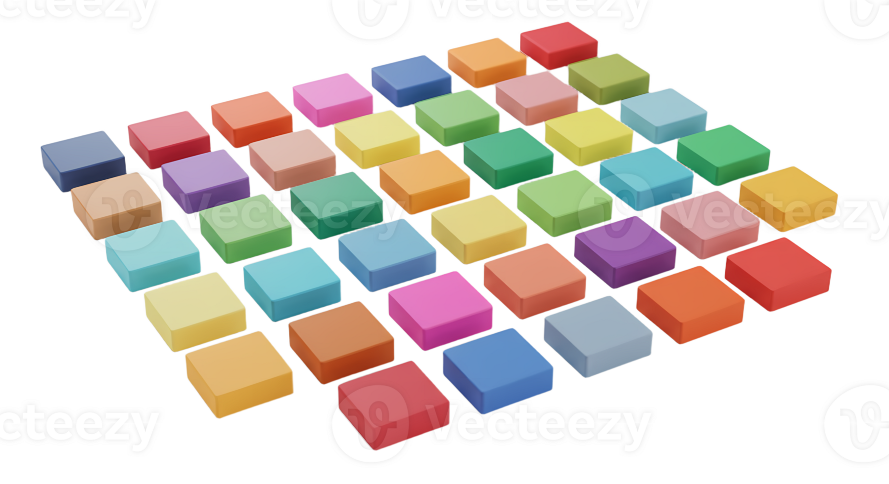 A large number of colorful cubes arranged in a square pattern png