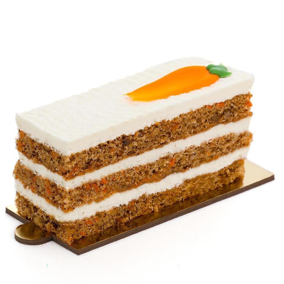 piece of cake on a plate with white background photo