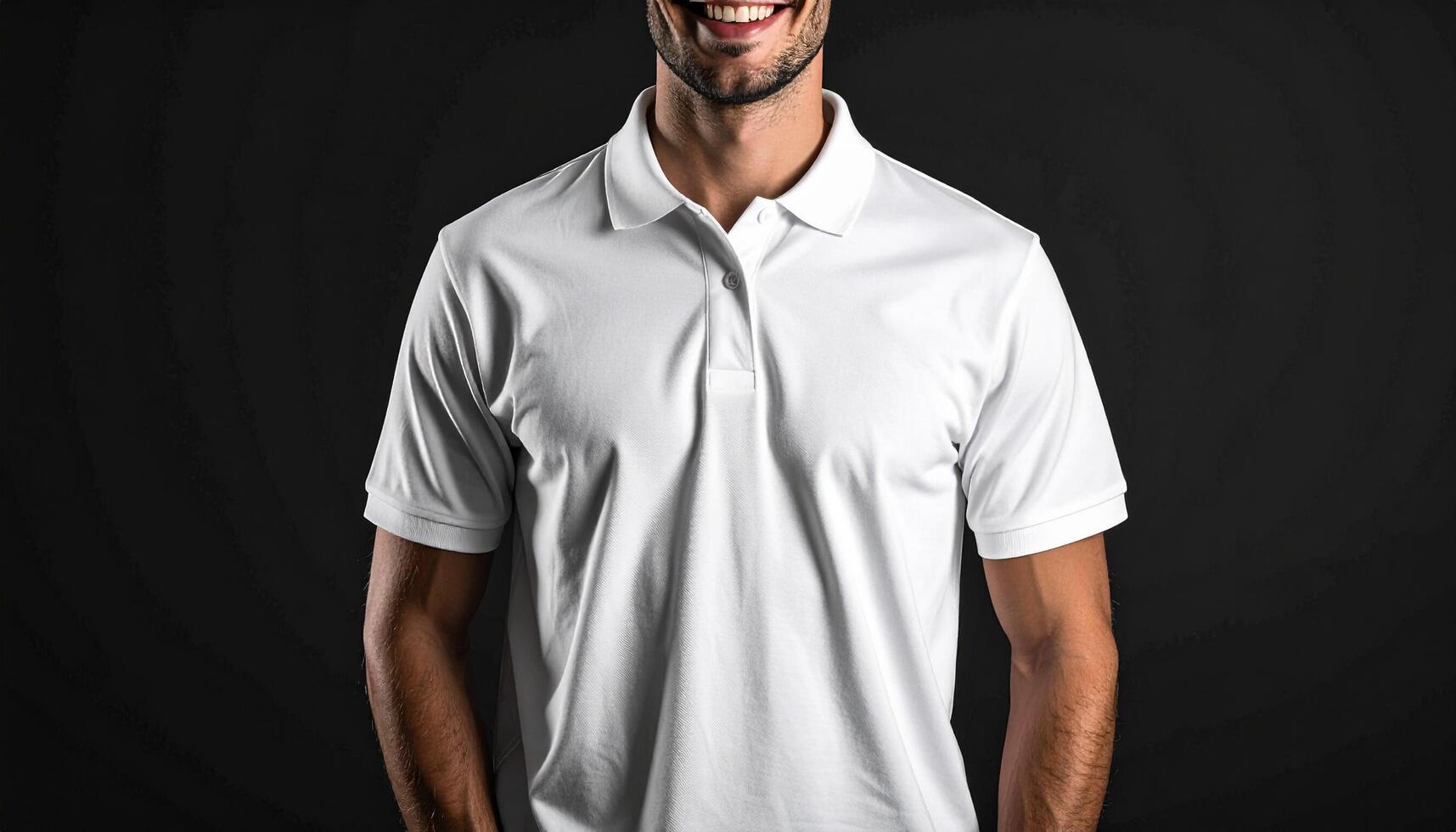 Man in Simple White Polo Shirt photo