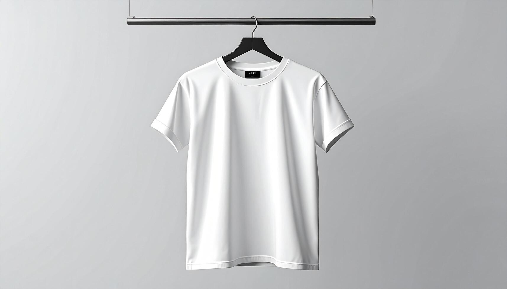 White rolled sleeve t shirt on hanger isolated transparent background photo