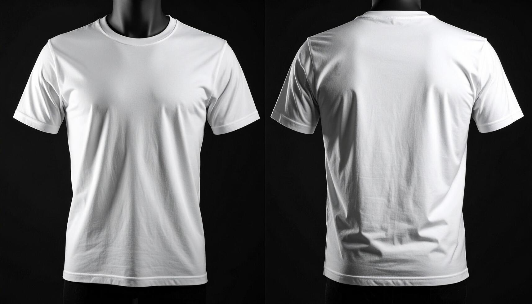 White TShirt on Torso Mannequin with Black Studio Background photo