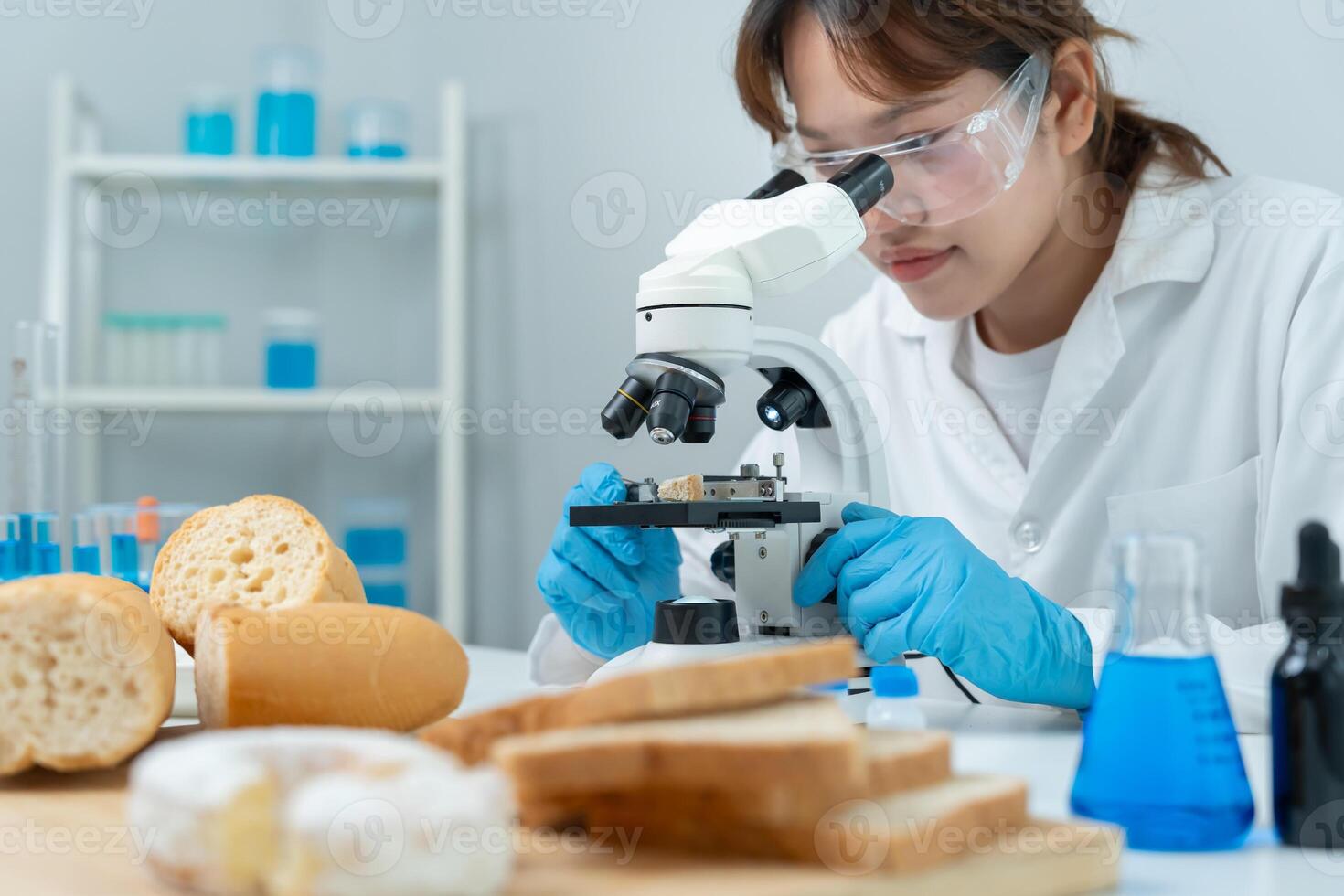 check chemical and fungus in laboratory. Control experts inspect the concentration of chemical residues. hazards, standard, prohibited substances, contaminate, photo