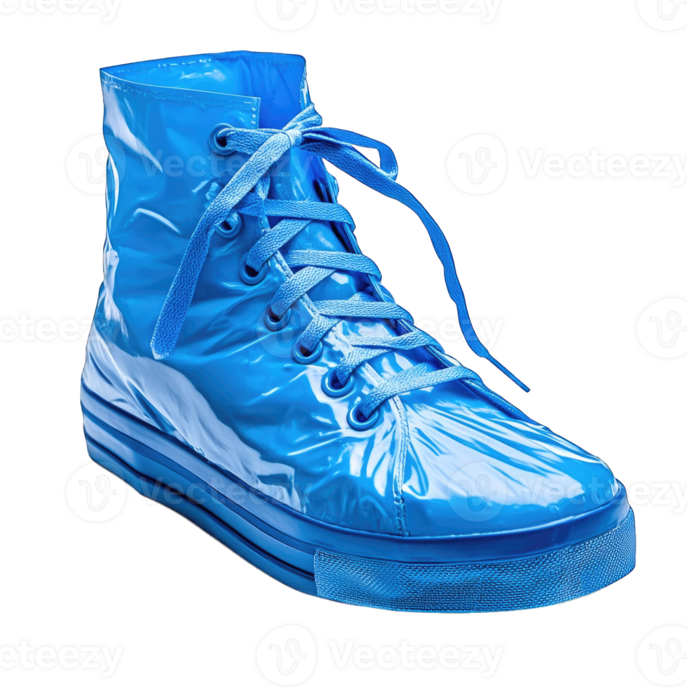 Bright blue high-top sneaker on a transparent background cutout png