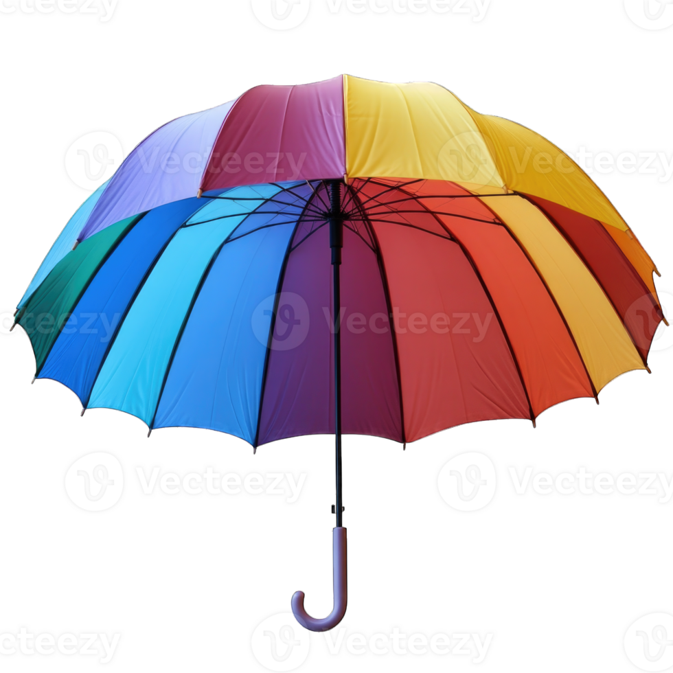 Colorful rainbow umbrella isolated on transparent background png