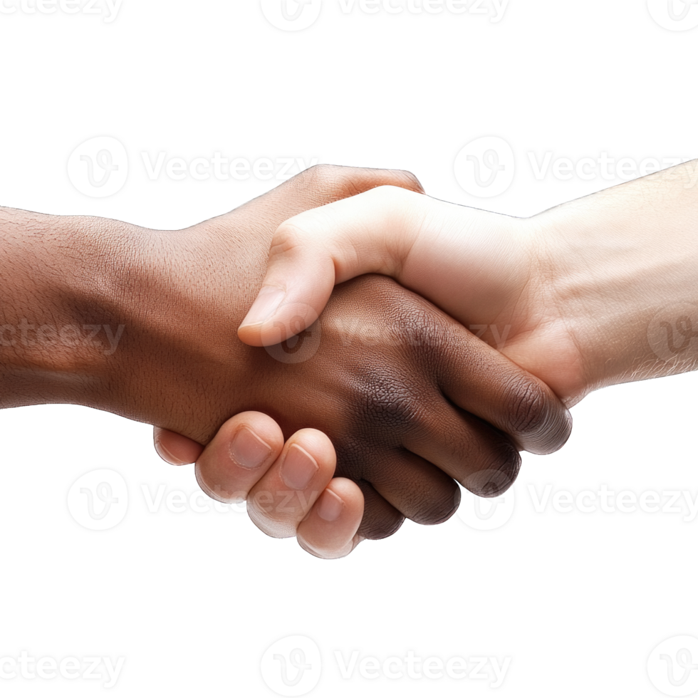 Two hands shaking in agreement isolated on transparent background png