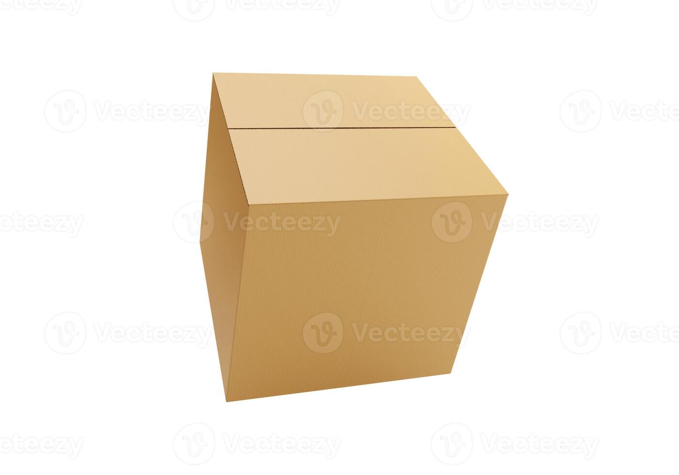 Brown Cardboard paper box isolated on white background21 photo