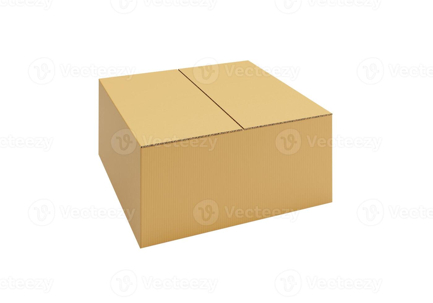 Brown Cardboard paper box isolated on white background25 photo