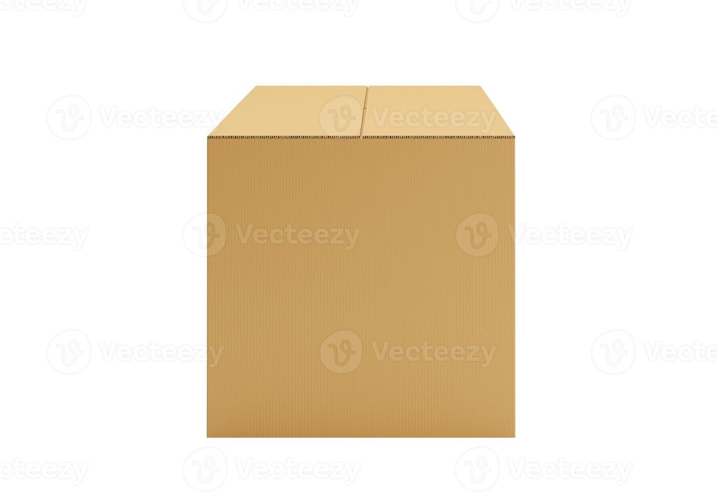 Brown Cardboard paper box isolated on white background27 photo