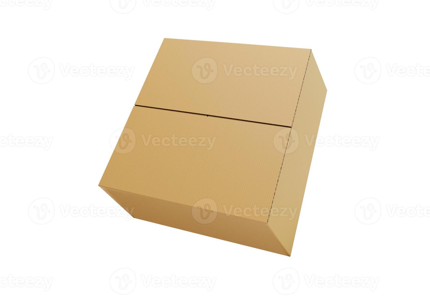 Brown Cardboard paper box isolated on white background24 photo