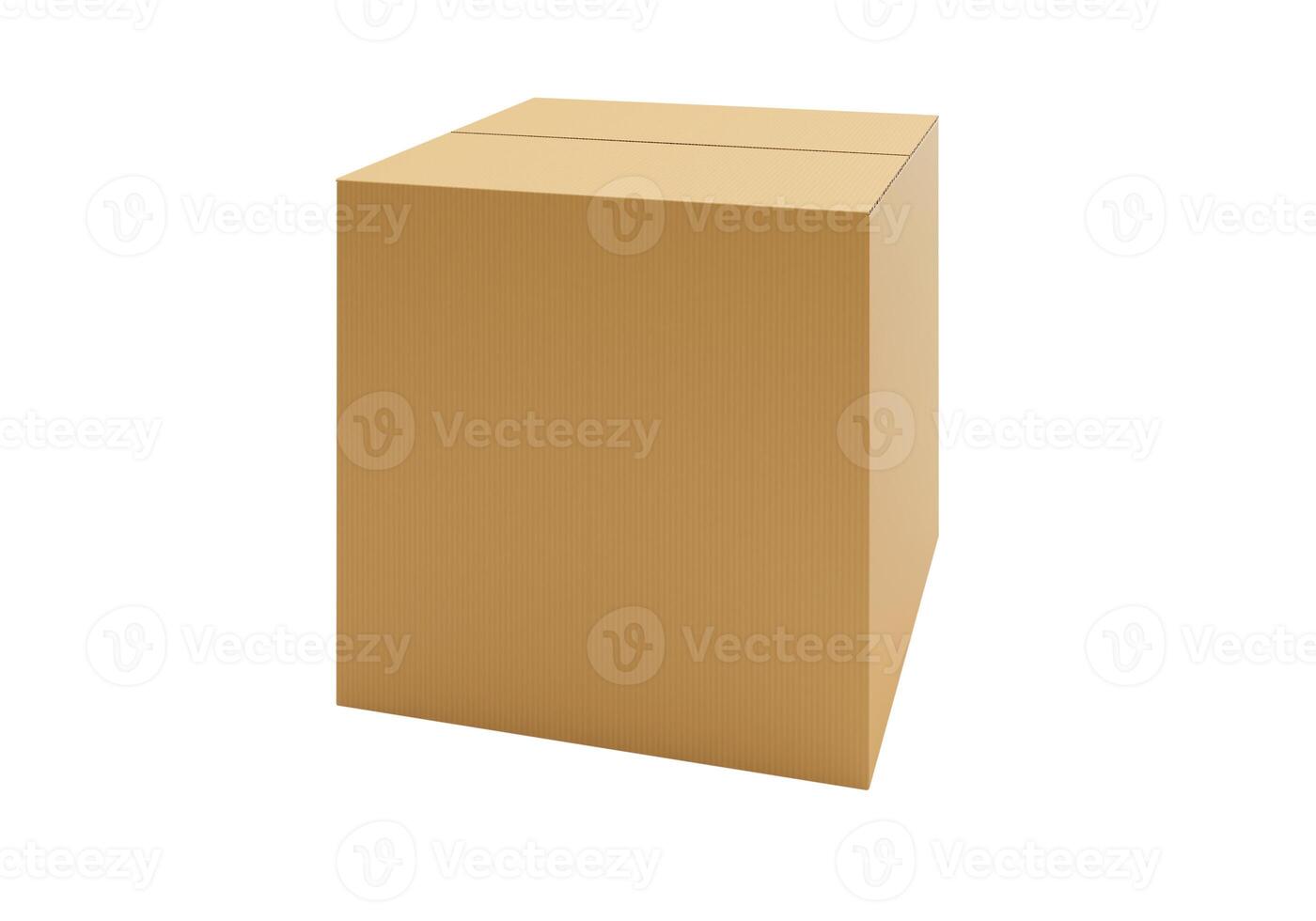 Brown Cardboard paper box isolated on white background1 photo