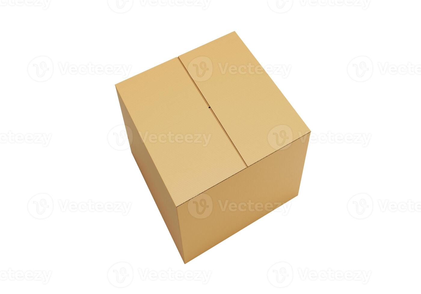 Brown Cardboard paper box isolated on white background31 photo