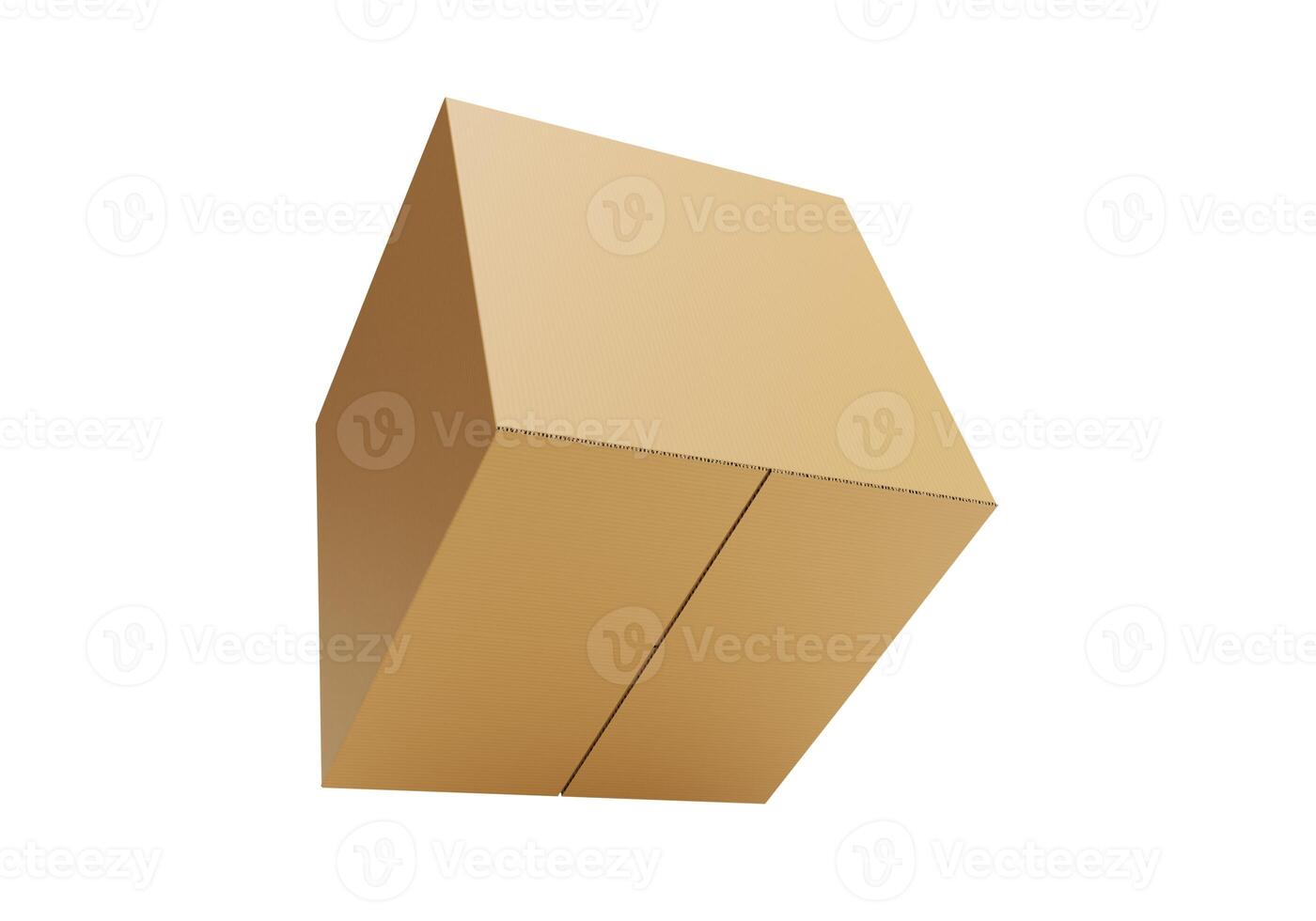 Brown Cardboard paper box isolated on white background28 photo