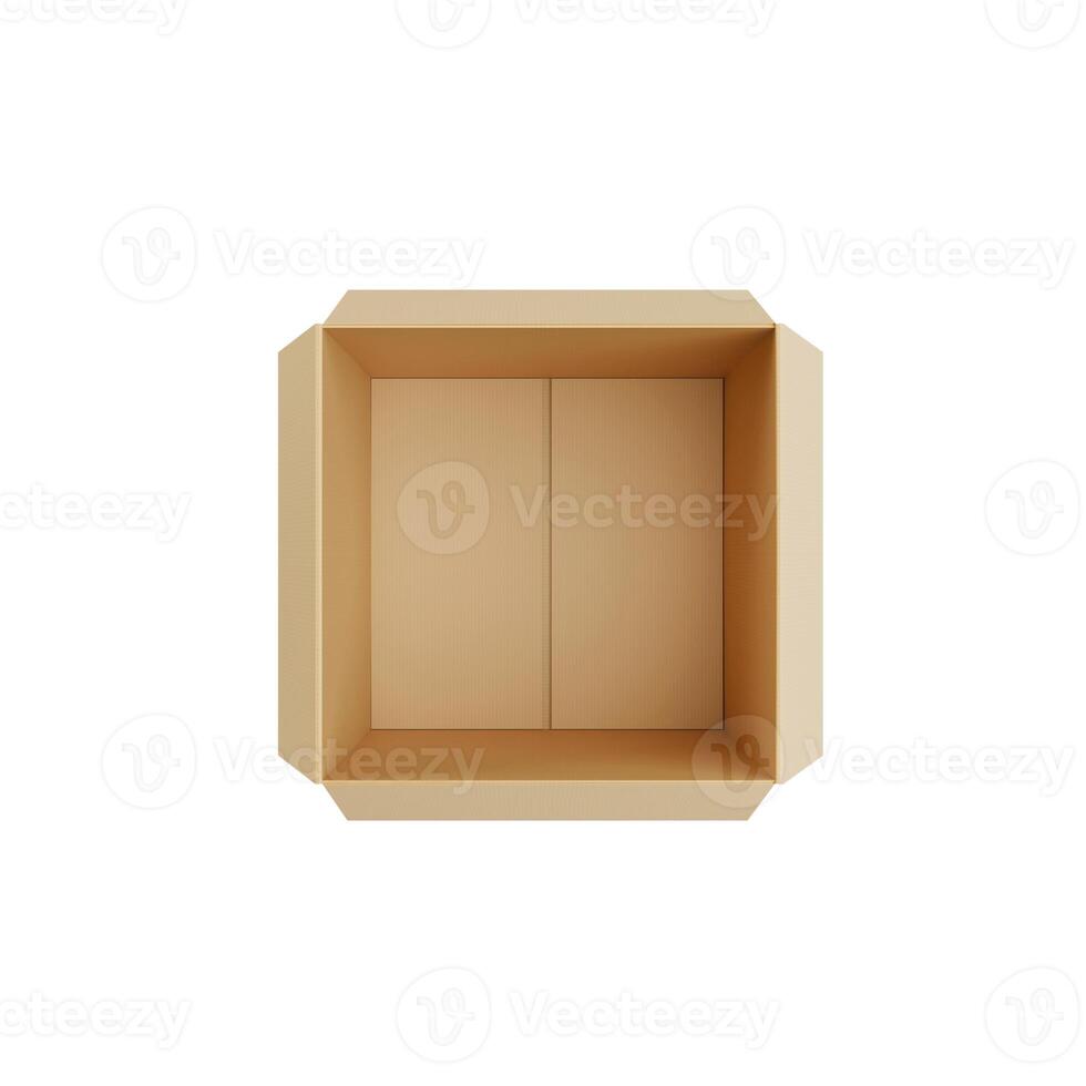 TOP view. Brown Cardboard paper box isolated on white background29 photo